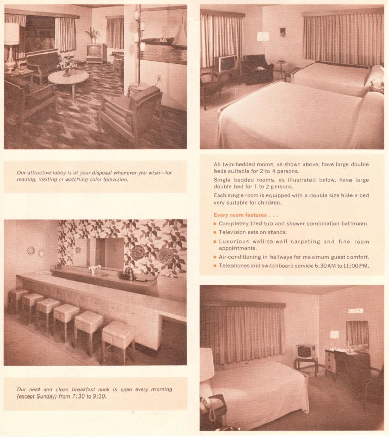 Detailed motel brochure with motel features