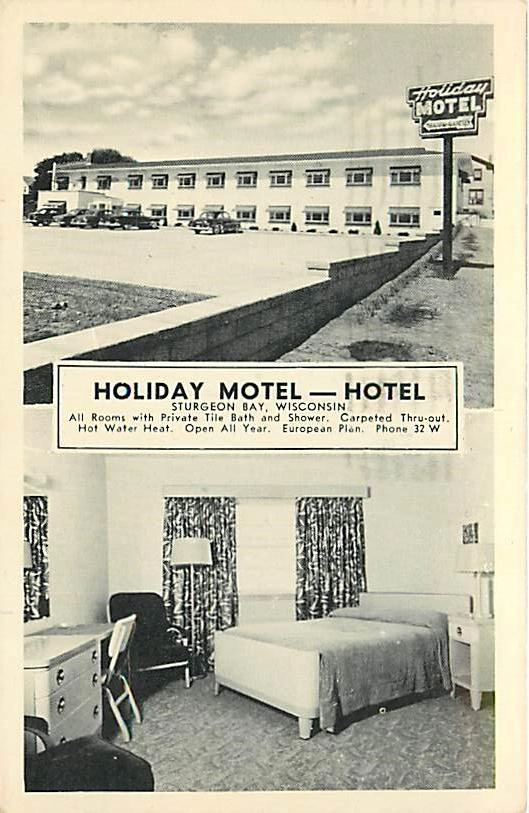 Holiday Motel vintage brochure interior and exterior