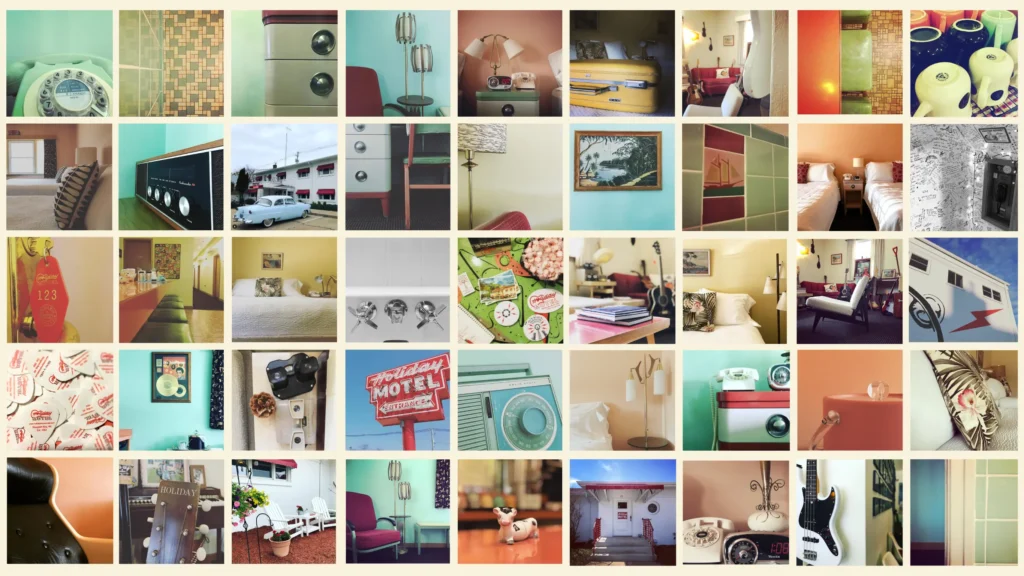 Collage of images from the Holiday Music Motel